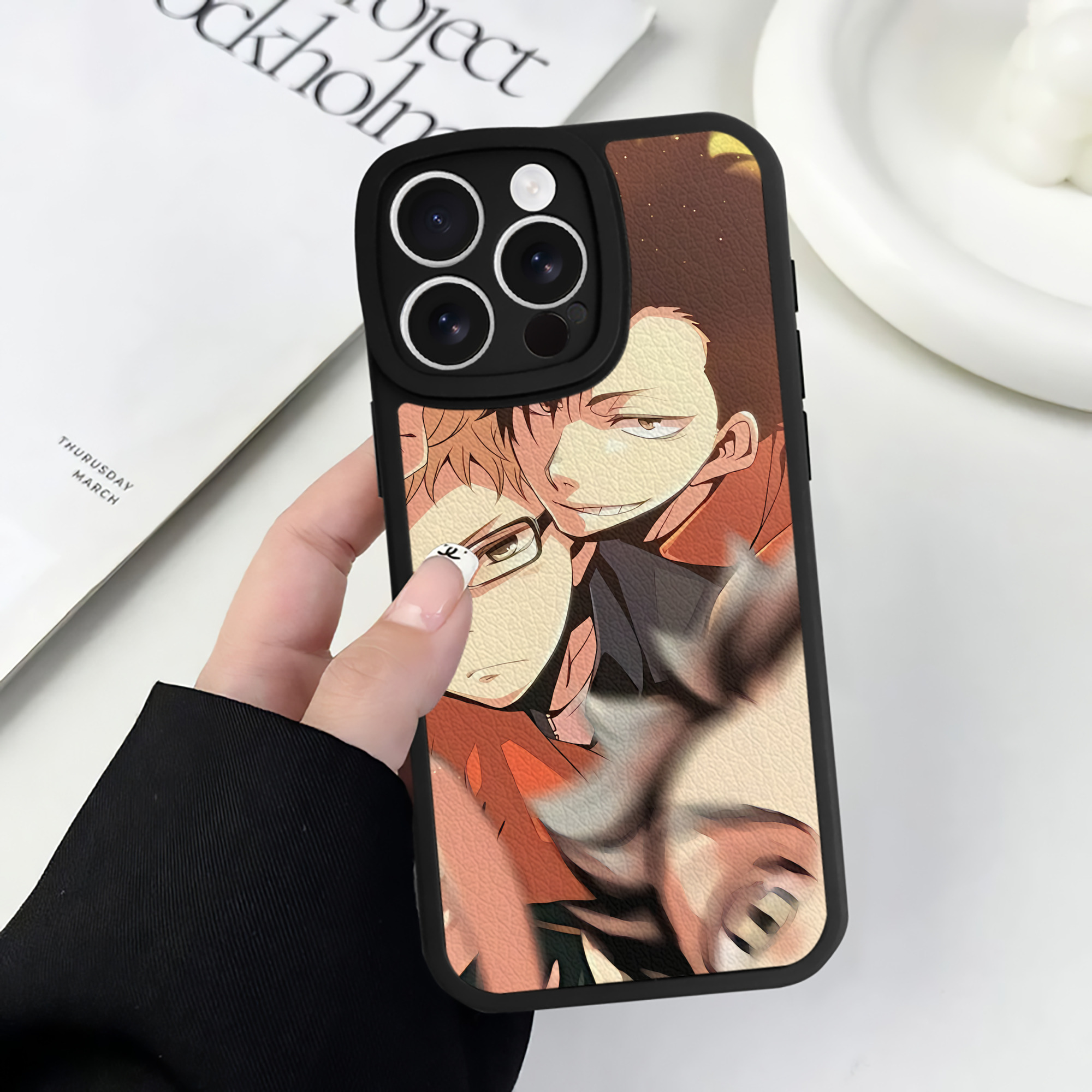 （画像用） ハイキュー!! Haikyu!! 【iPhone 16シリーズ対応】シリコンスマホケース（レザー調） 材質：シリコン